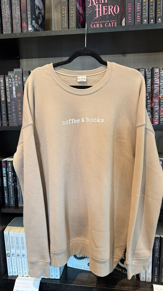 Books & Coffee Crewneck (Tan)