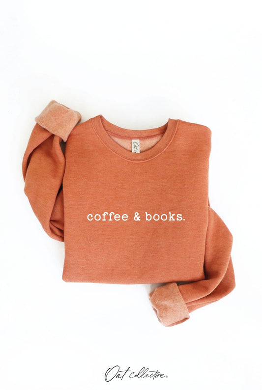 COFFEE AND BOOKS Graphic Sweatshirt: AUTUMN LEAF, XL