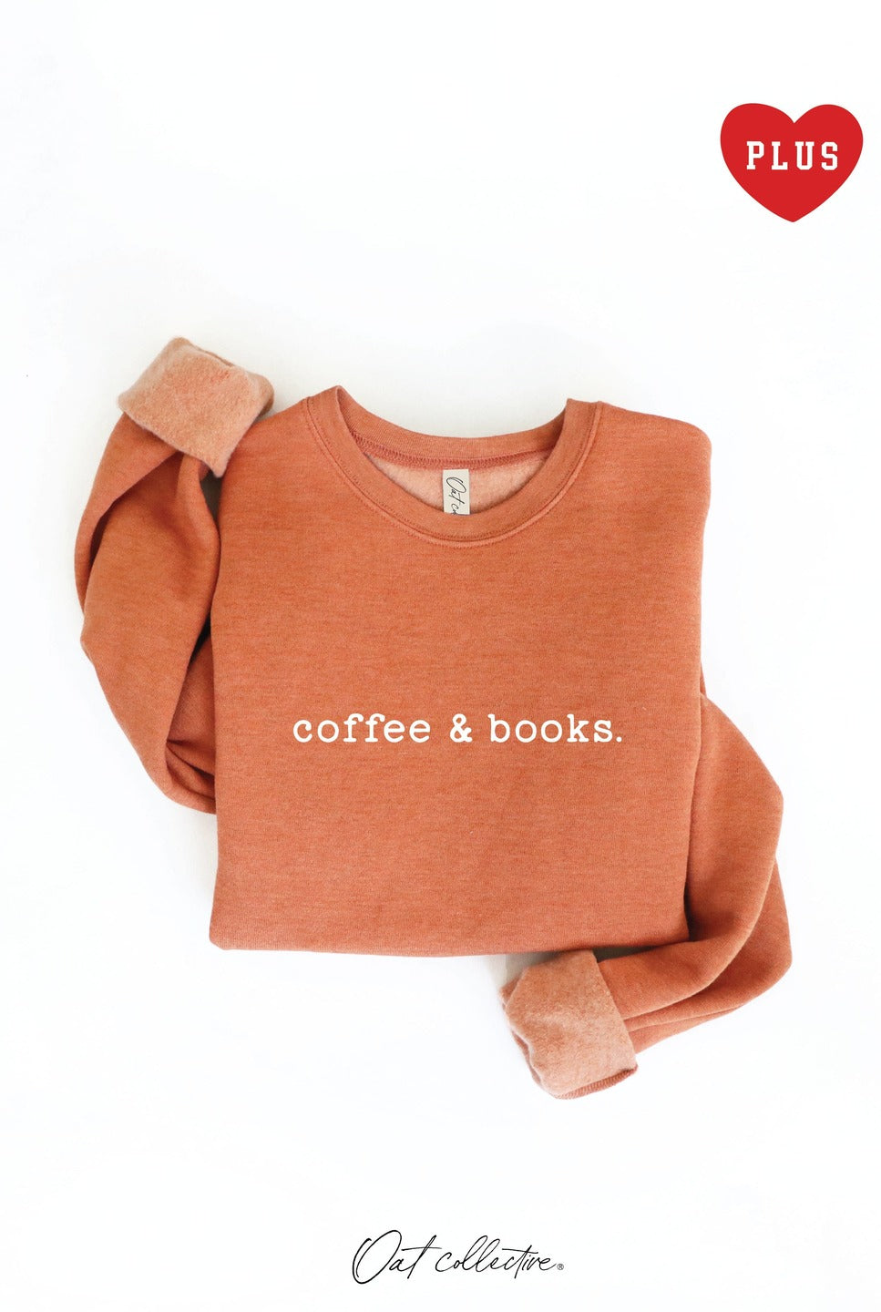 COFFEE AND BOOKS   Plus Graphic Sweatshirt: AUTUMN LEAF, 2X