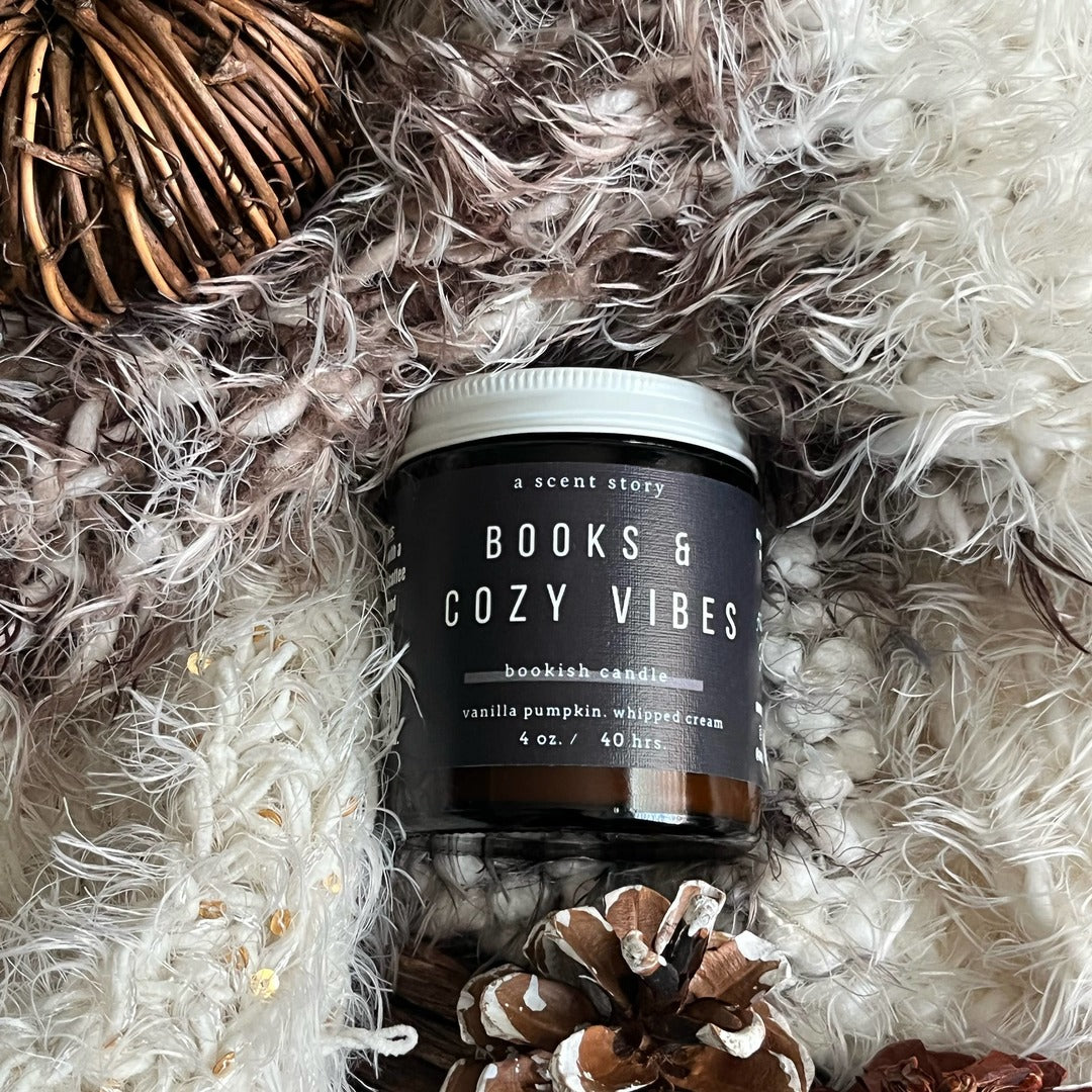 Books & Cozy Vibes -  Bookish Candle | Book Themed Candle