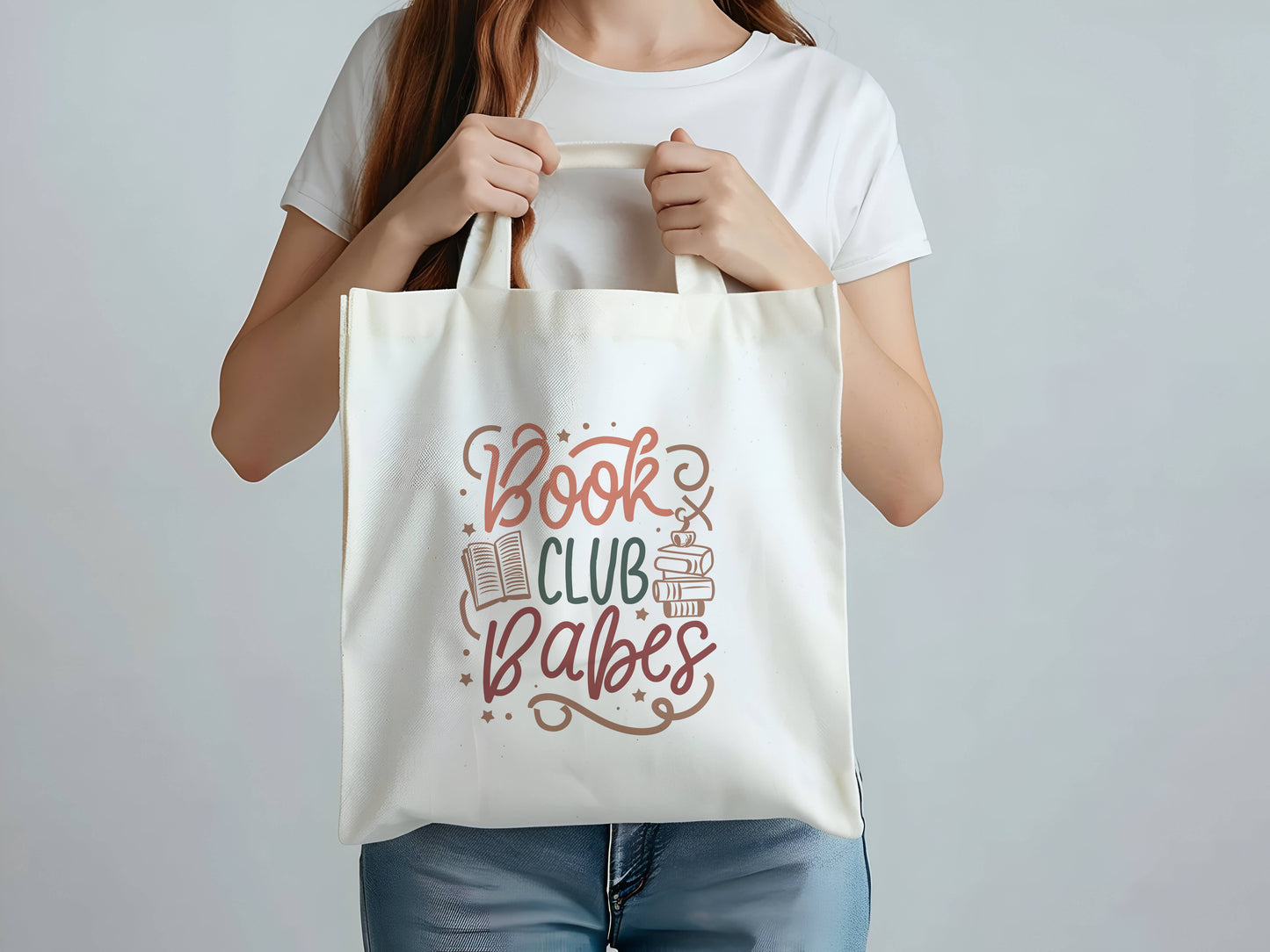 BOOK CLUB BABE **THICK** 100% cotton canvas  tote bag : Standard Bag