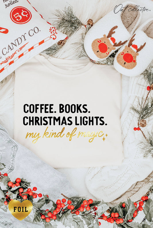 COFFEE BOOKS CHRISTMAS  Graphic T-shirt: VINTAGE WHITE, XL