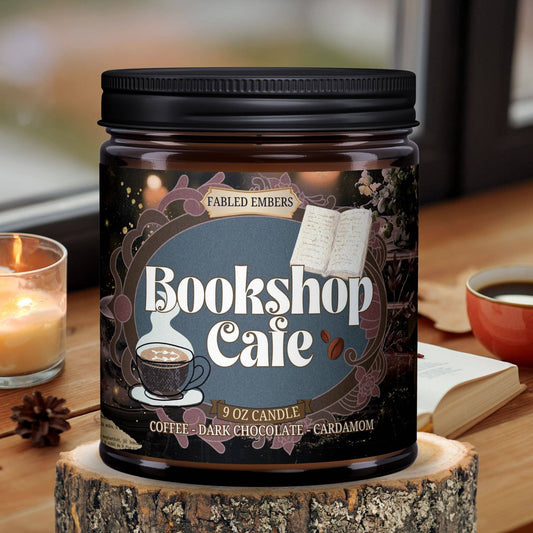 BOOKSHOP CAFE book lovers candle: Just the Candle + Lid