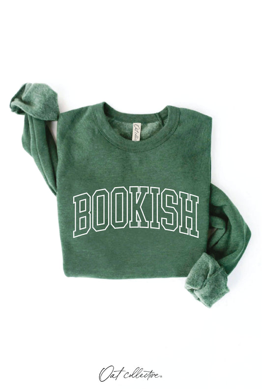 BOOKISH   Graphic Sweatshirt: HEATHER FOREST, L