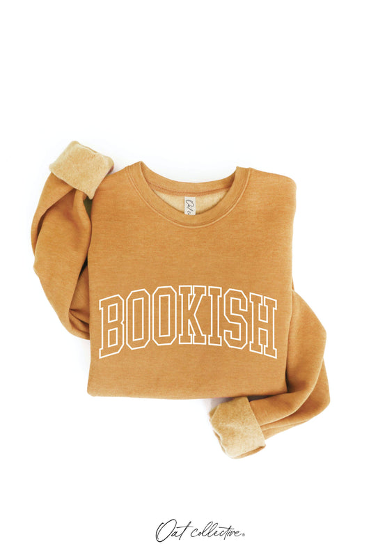 BOOKISH   Graphic Sweatshirt: HEATHER MUSTARD, L