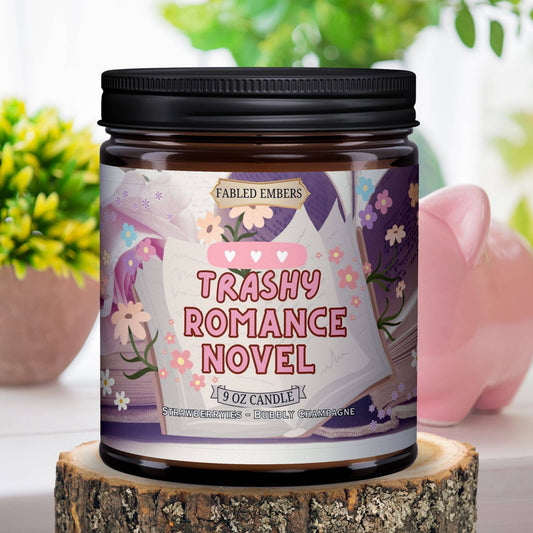 TRASHY ROMANCE NOVEL bookish 9oz Candle Coconut Soy: Just the Candle + Lid