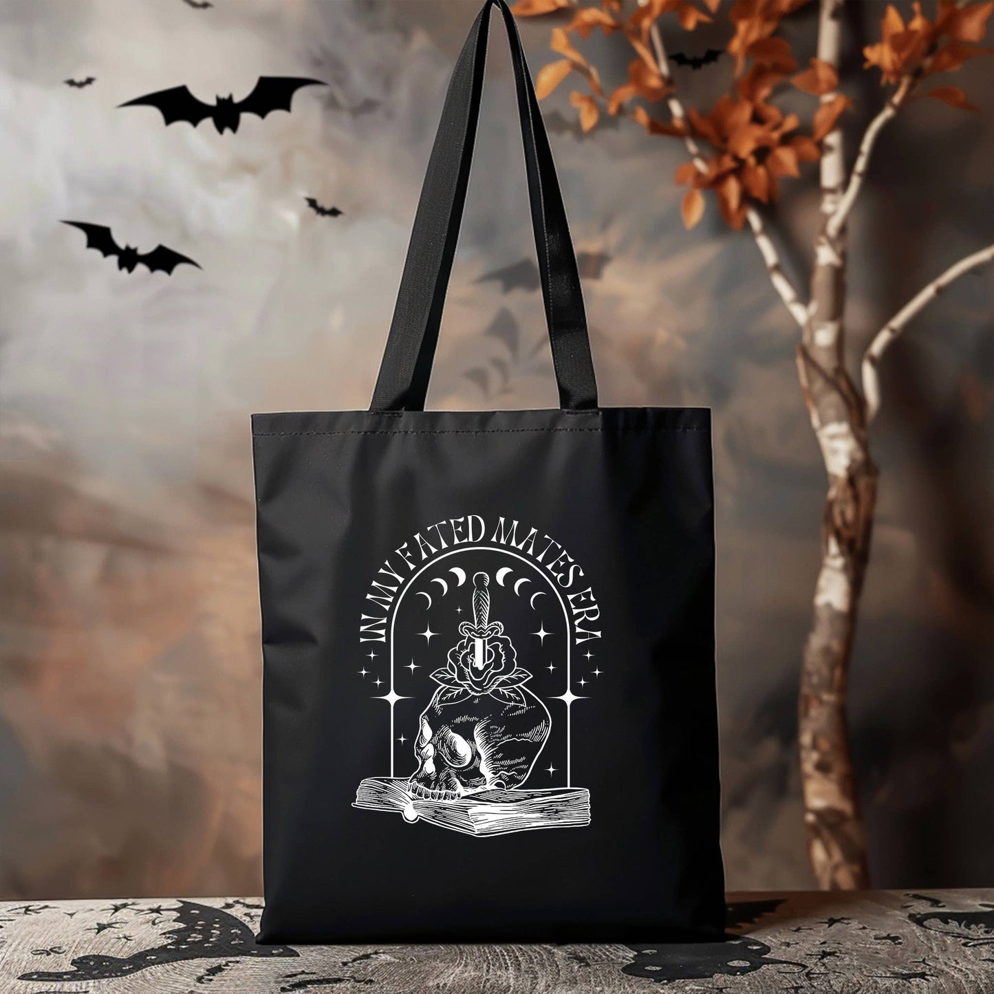 FATED MATES ERA *THICK* 100% cotton canvas  tote bag  : Black Tote