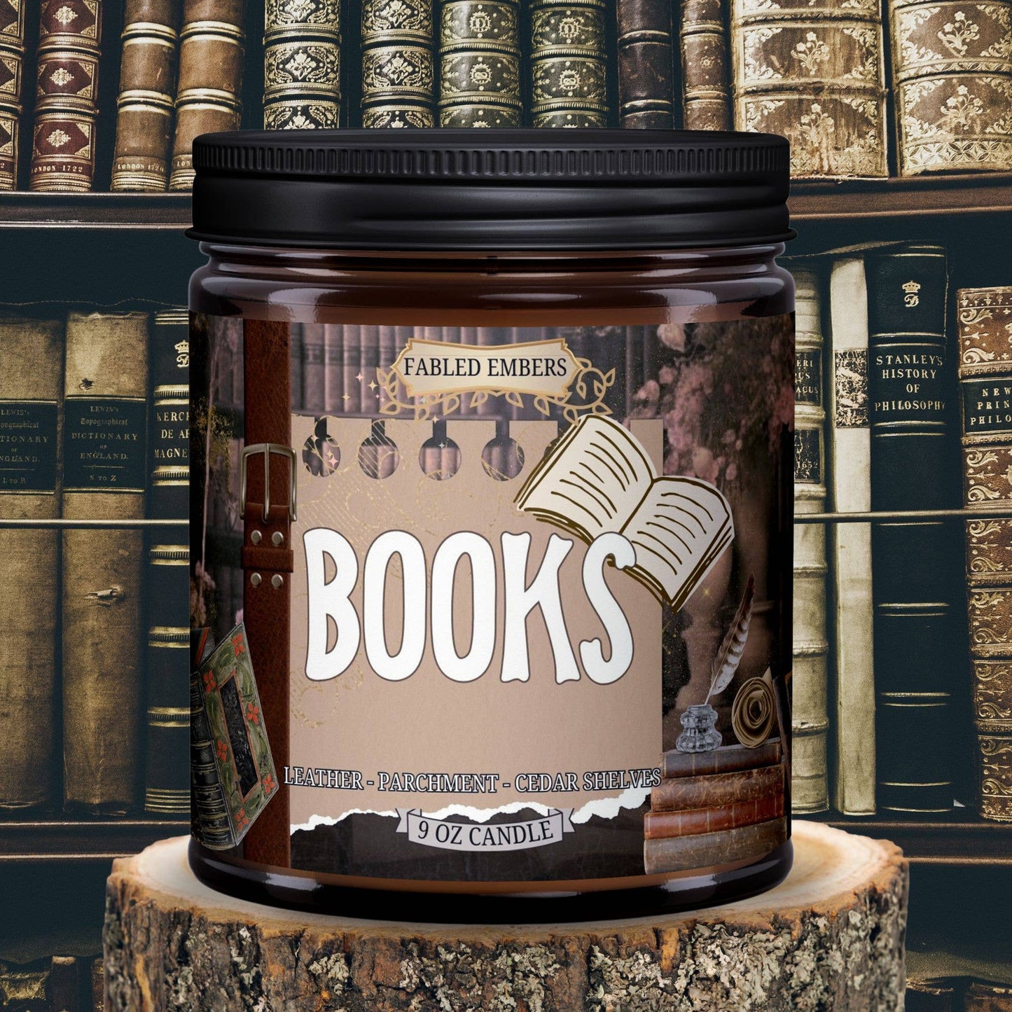 BOOKS bookish book lovers candle: Just the Candle + Lid