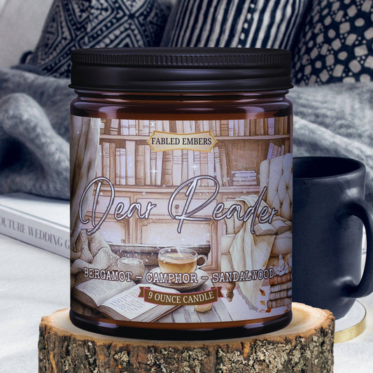 DEAR READER *NEW* Bookish 9oz Candle Coconut Soy  : Just the Candle + Lid