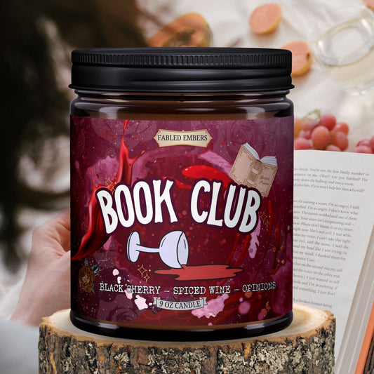 Book Club - Cherry Spice Scented Book Lovers Candle: Just the Candle + Lid (no box)