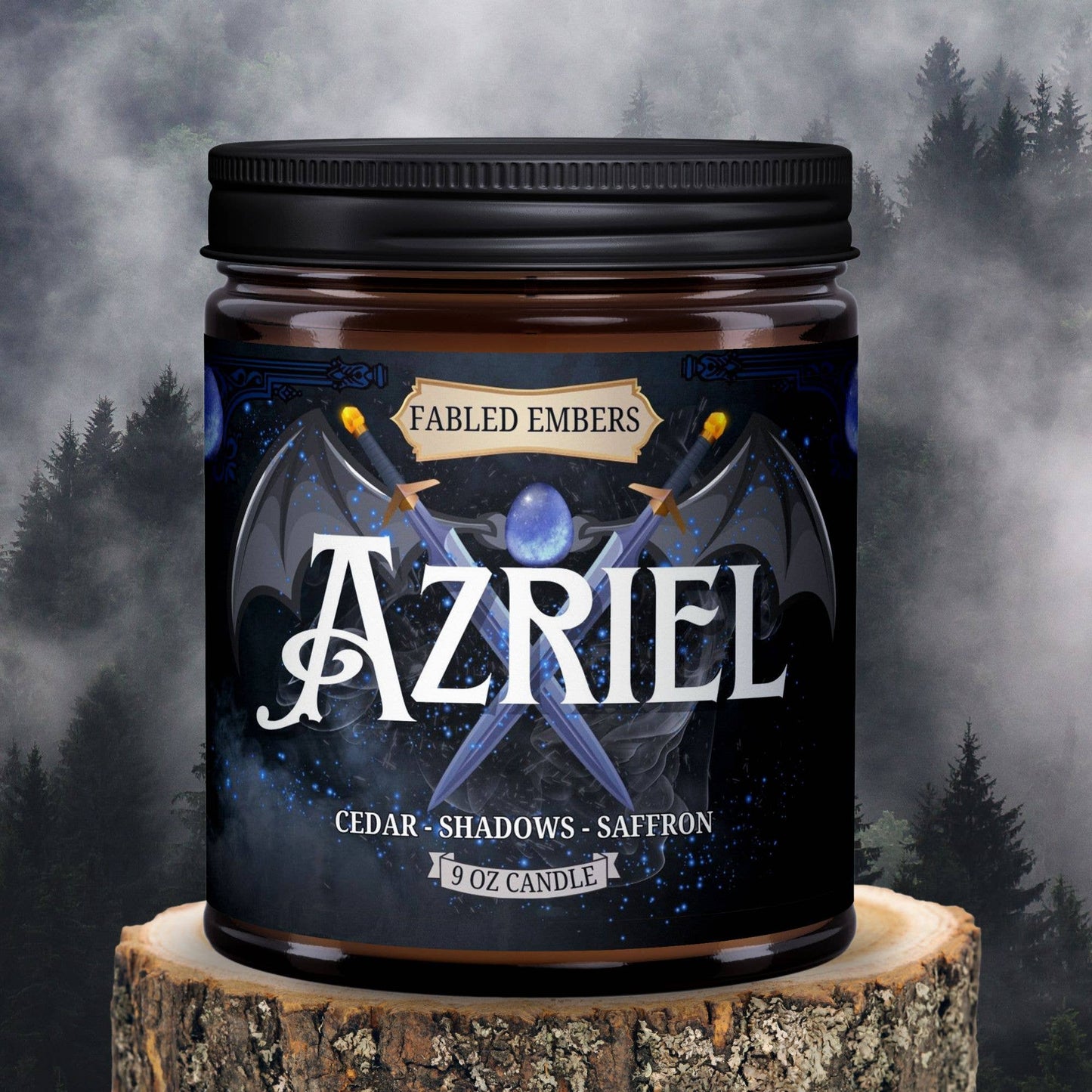 AZRIEL bookish bat boys candle: Just the Candle + Lid